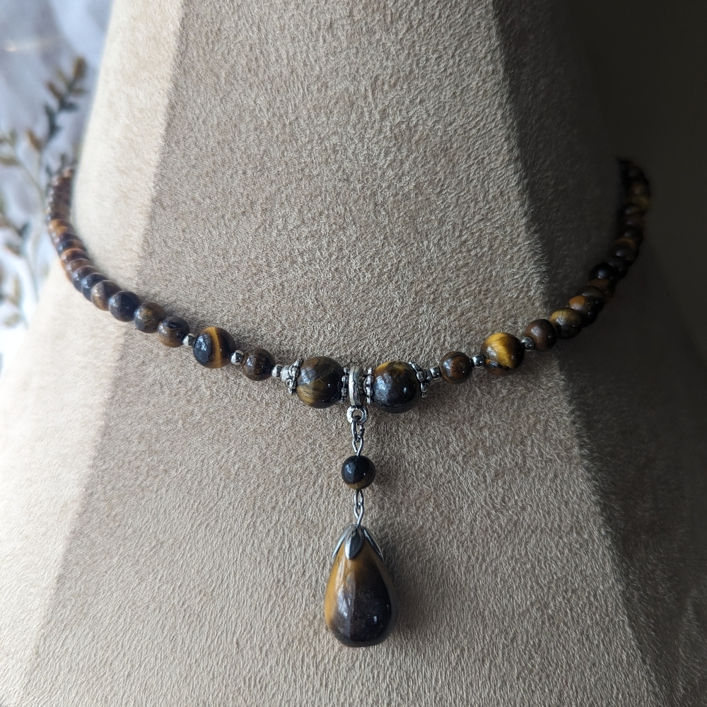 Genuine tiger eye bead necklace
